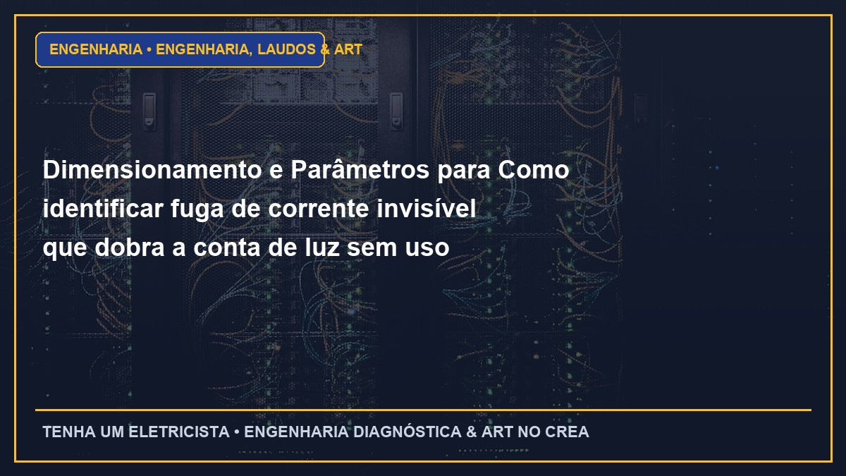 Dimensionamento e Parâmetros para Como identificar fuga de corrente invisível que dobra a conta de luz sem uso