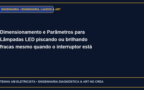 Dimensionamento e Parâmetros para Lâmpadas LED piscando ou brilhando fracas mesmo quando o interruptor está desligado