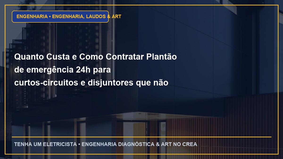 Quanto Custa e Como Contratar Plantão de emergência 24h para curtos-circuitos e disjuntores que não armam em SP com ART