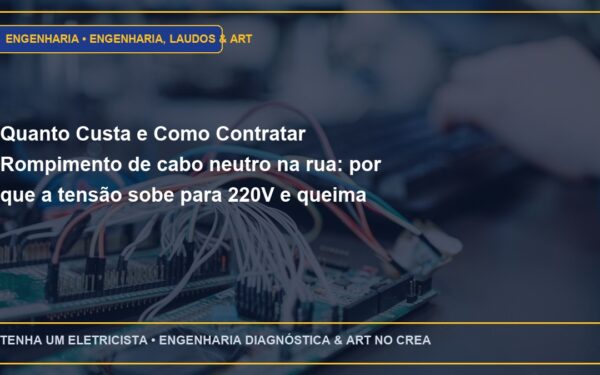 Quanto Custa e Como Contratar Rompimento de cabo neutro na rua: por que a tensão sobe para 220V e queima tudo com ART