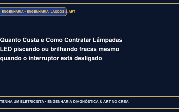 Quanto Custa e Como Contratar Lâmpadas LED piscando ou brilhando fracas mesmo quando o interruptor está desligado com ART