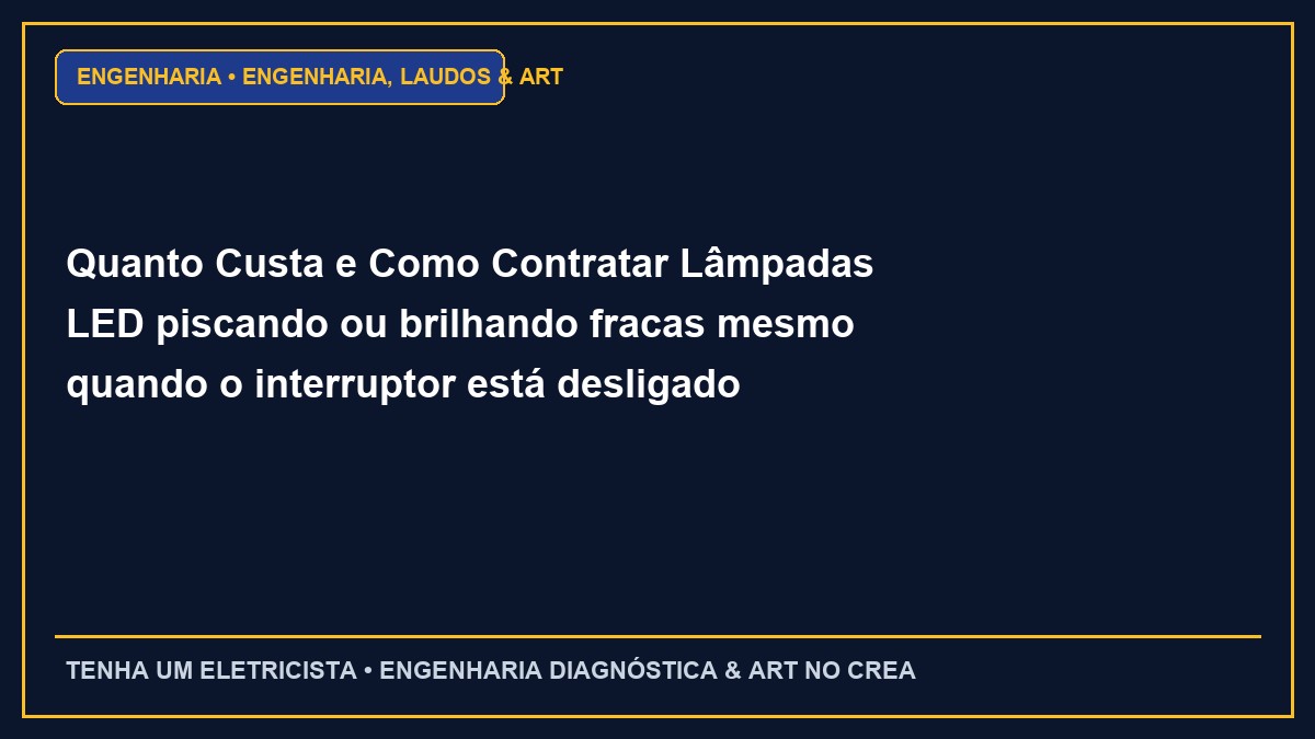 Quanto Custa e Como Contratar Lâmpadas LED piscando ou brilhando fracas mesmo quando o interruptor está desligado com ART