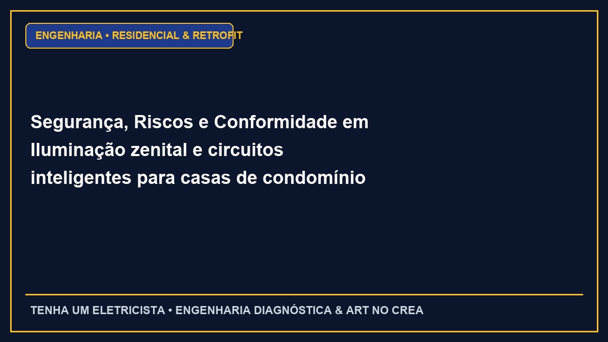 Segurança, Riscos e Conformidade em Iluminação zenital e circuitos inteligentes para casas de condomínio fechado