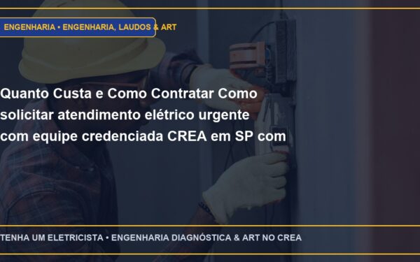 Quanto Custa e Como Contratar Como solicitar atendimento elétrico urgente com equipe credenciada CREA em SP com ART