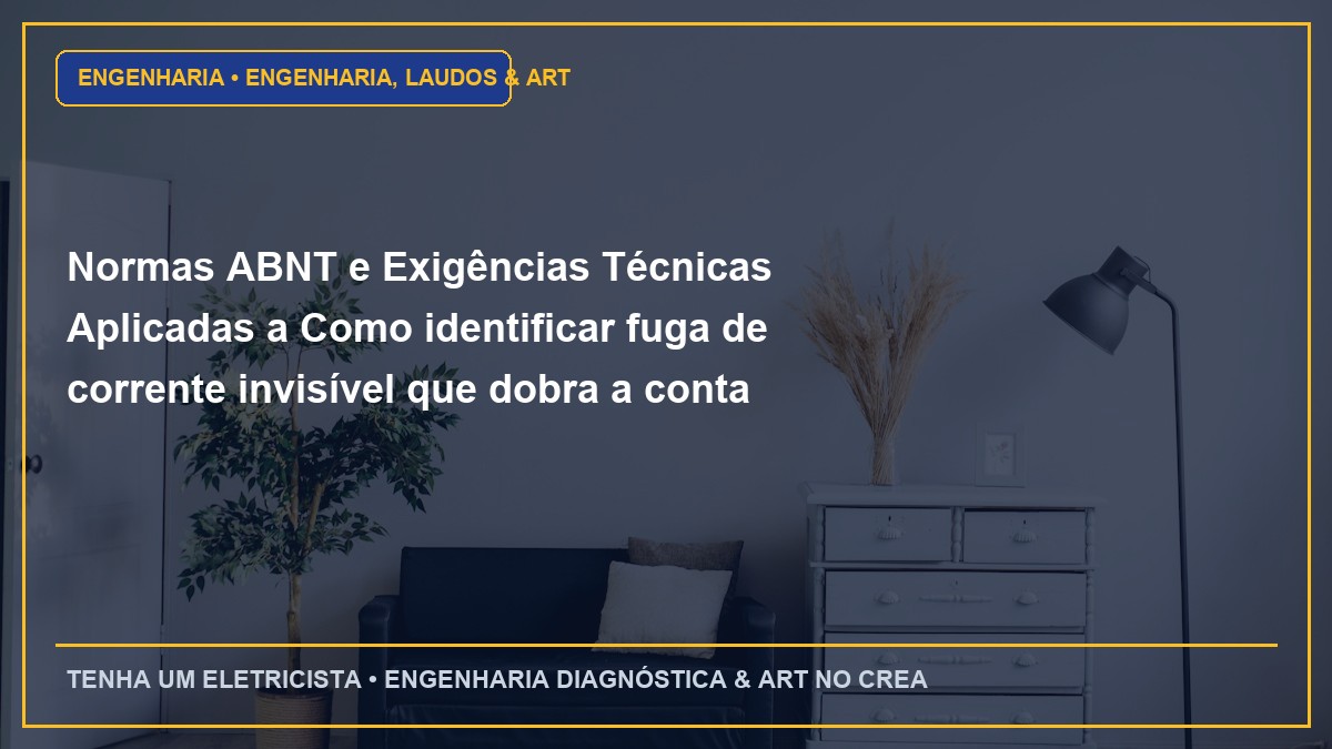 Normas ABNT e Exigências Técnicas Aplicadas a Como identificar fuga de corrente invisível que dobra a conta de luz sem uso