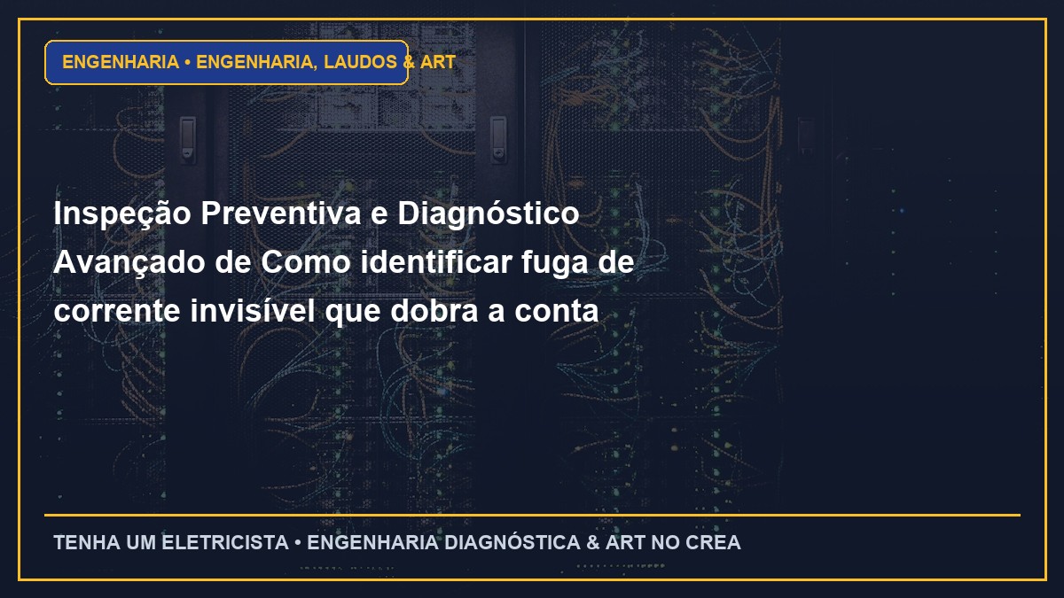 Inspeção Preventiva e Diagnóstico Avançado de Como identificar fuga de corrente invisível que dobra a conta de luz sem uso