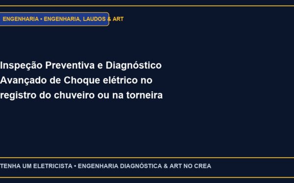 Inspeção Preventiva e Diagnóstico Avançado de Choque elétrico no registro do chuveiro ou na torneira metálica: causas e solução