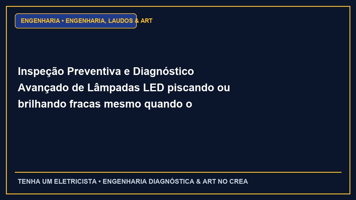 Inspeção Preventiva e Diagnóstico Avançado de Lâmpadas LED piscando ou brilhando fracas mesmo quando o interruptor está desligado