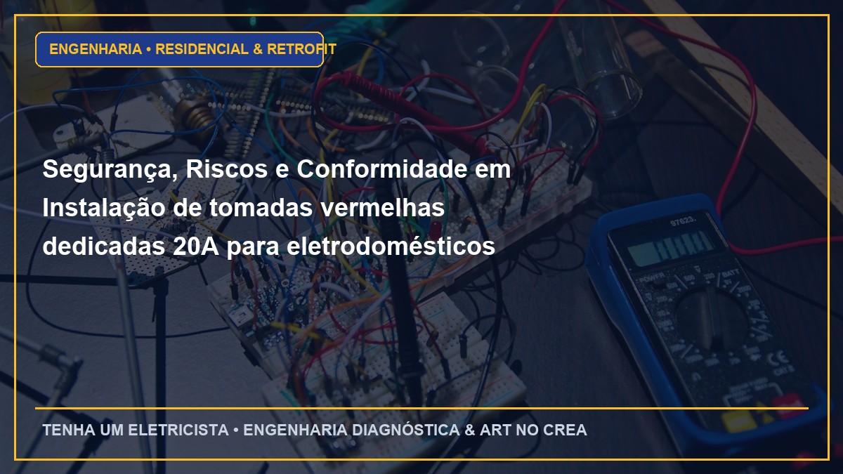 Segurança, Riscos e Conformidade em Instalação de tomadas vermelhas dedicadas 20A para eletrodomésticos pesados