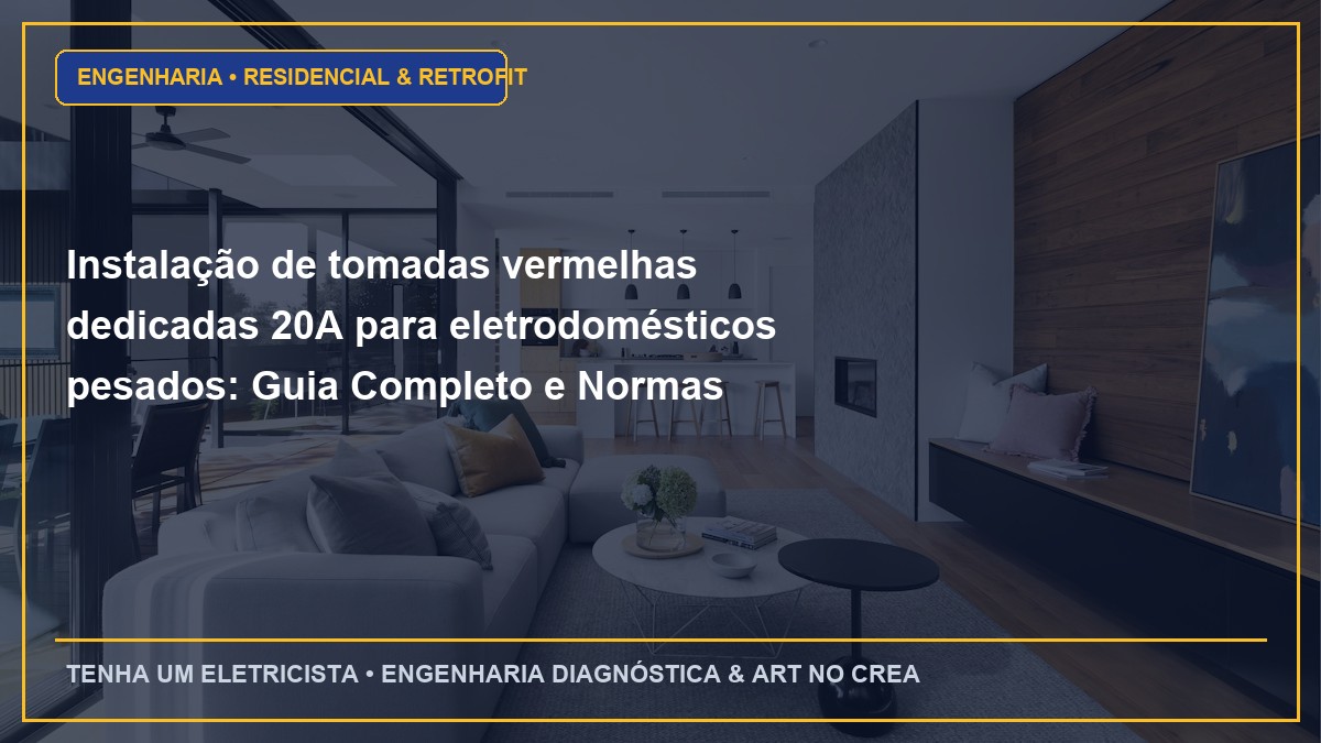 Instalação de tomadas vermelhas dedicadas 20A para eletrodomésticos pesados: Guia Completo e Normas
